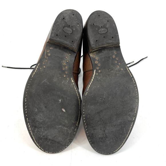 Justin Men's 12D Two Tone Black Tan Vintage Lace Up Leather Ankle Boots - Picture 7 of 9